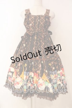 画像: metamorphose / CL パリの街並ハイウエストジャンパースカート  ブラウン O-26-01-08-014-ME-OP-IG-OS