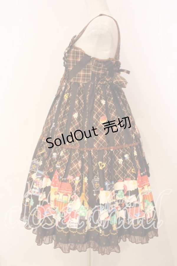 画像4: metamorphose / CL パリの街並ハイウエストジャンパースカート  ブラウン O-26-01-08-014-ME-OP-IG-OS (4)