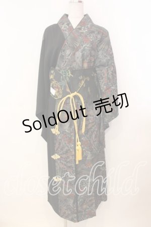 画像: Qutie Frash / 2025 浴衣3点SET  グリーンＸブラック O-26-01-08-002-QU-OP-YM-OS