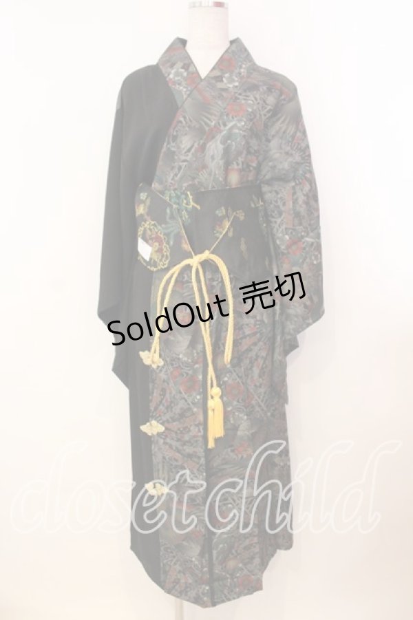 画像1: Qutie Frash / 2025 浴衣3点SET  グリーンＸブラック O-26-01-08-002-QU-OP-YM-OS (1)