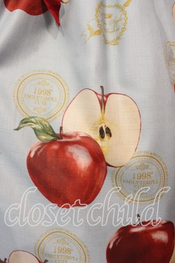 画像3: Emily Temple cute / Apple Stampワンピース  ブルー O-26-01-08-017-ET-OP-YM-OS (3)
