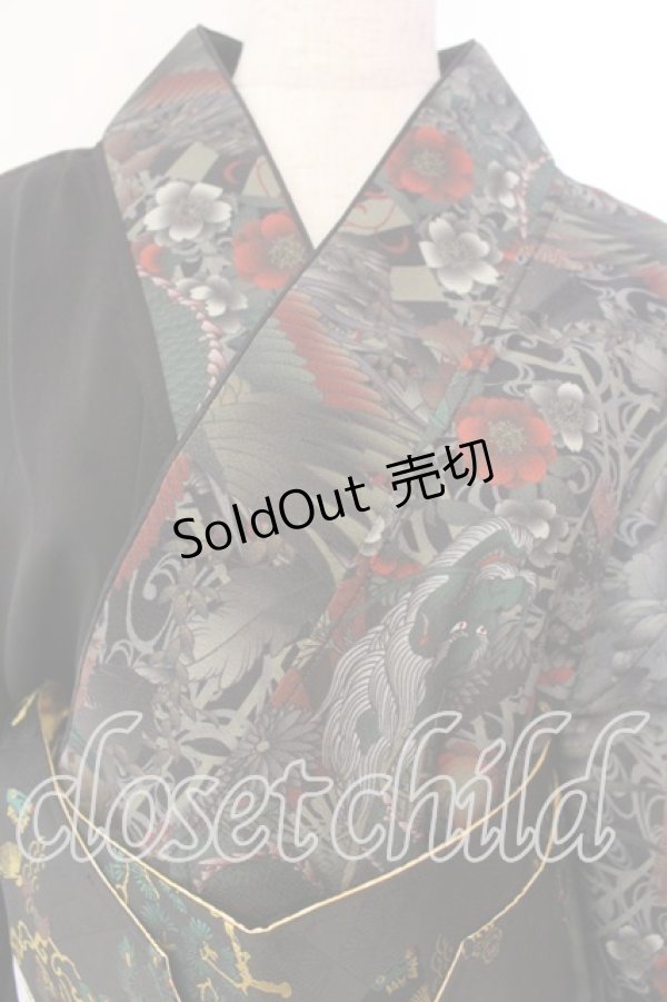 画像2: Qutie Frash / 2025 浴衣3点SET  グリーンＸブラック O-26-01-08-002-QU-OP-YM-OS (2)