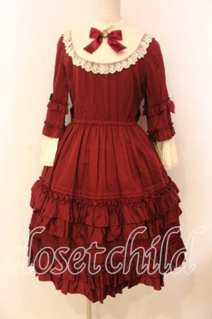 画像: Pina sweetcollection / ドール姫袖ワンピース  ワイン O-26-01-08-019-LO-OP-OW-OS