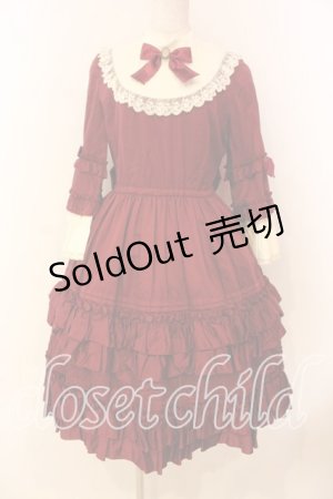 画像: Pina sweetcollection / ドール姫袖ワンピース  ワイン O-26-01-08-019-LO-OP-OW-OS