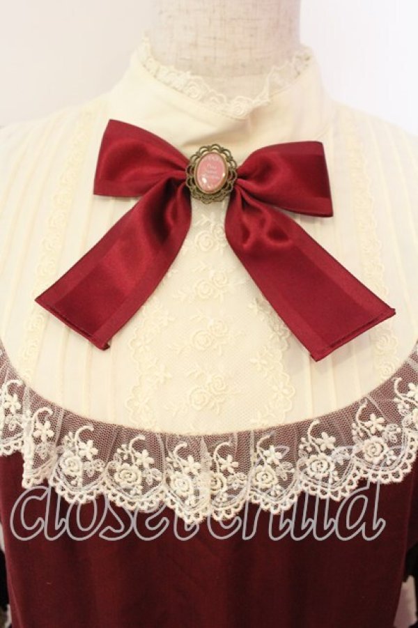 画像2: Pina sweetcollection / ドール姫袖ワンピース  ワイン O-26-01-08-019-LO-OP-OW-OS (2)