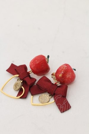 画像: MERCI MEL / apple heart イヤリング  アカ×ゴールド O-26-01-09-041-0-AC-IG-ZT0111D