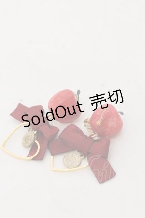 画像: MERCI MEL / apple heart イヤリング  アカ×ゴールド O-26-01-09-041-0-AC-IG-ZT0111D