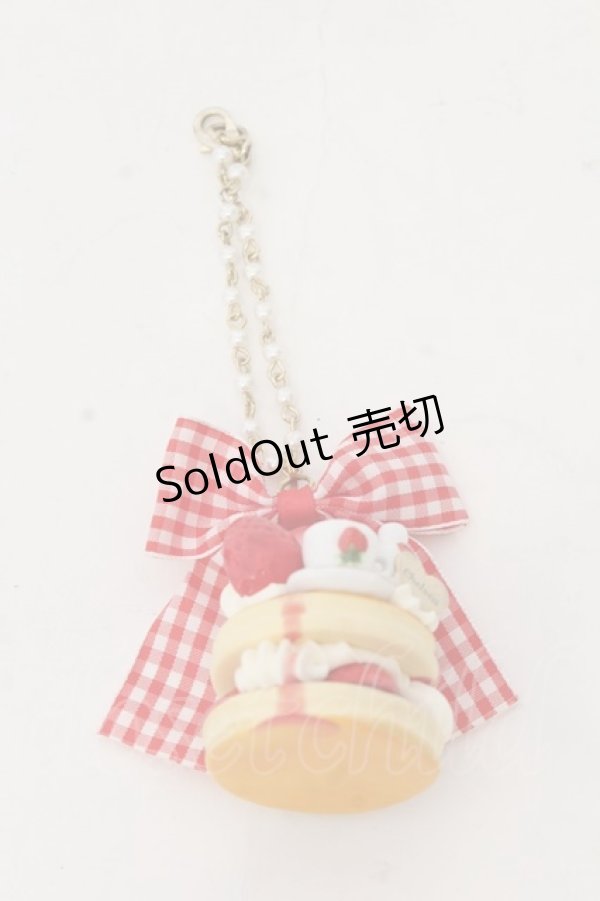 画像1: チェルシィ / いちごのお茶会パンケーキバッグチャーム  アカ×ブラウン系 O-26-01-09-044-LO-AC-IG-OS (1)