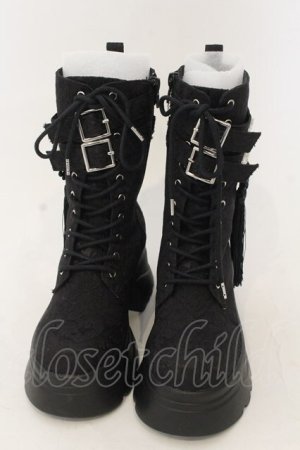 画像: axes femme POETIQUE / チャイナ釦タンクソールブーツ M クロ O-26-01-09-048-AX-SH-OW-ZT0111D