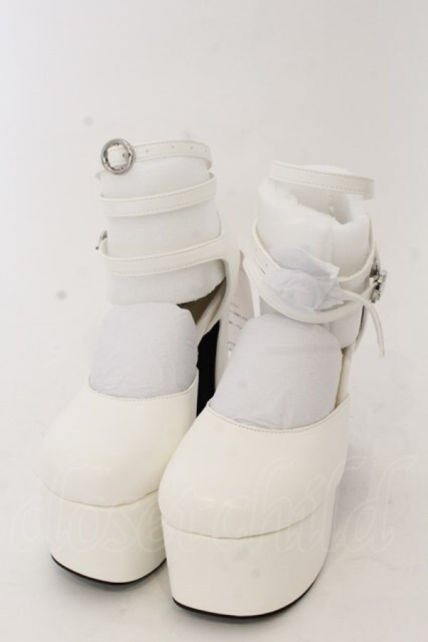 画像1: metamorphose / ヒールストラップシューズ S シロ O-26-01-09-049-ME-SH-IG-ZT0111D (1)