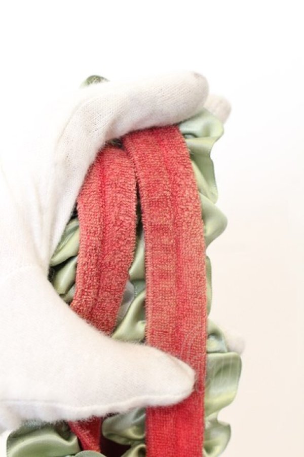 画像2: Maison de FLEUR / いちごフリルハンドルトートバッグ  アカ×グリーン O-26-01-09-001-LO-BG-IG-ZT0111D (2)