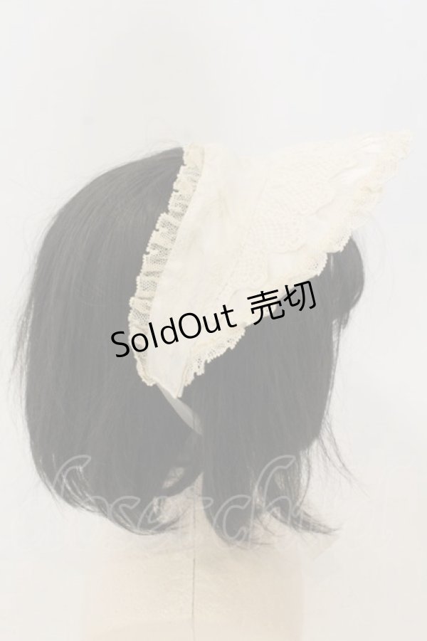 画像3: 妹科手作工作屋 / ドットチュールハーフボンネット  アイボリー O-26-01-09-008-0-AC-IG-ZT421 (3)