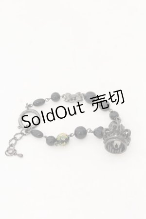 画像: BPN / クラウンブレスレット￥  ブラック×ガンメタ O-26-01-09-017-GO-AC-IG-OS