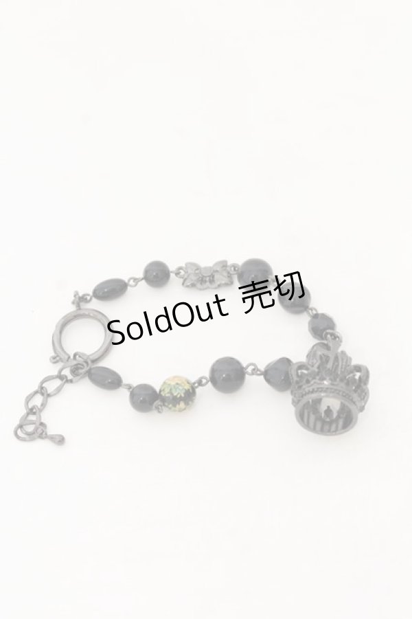 画像1: BPN / クラウンブレスレット￥  ブラック×ガンメタ O-26-01-09-017-GO-AC-IG-OS (1)