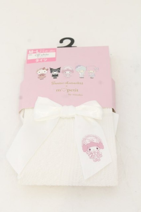 画像1: m petit by misako / サンリオコラボオーバーニーソックス M~L シロ マイメロディ O-26-01-09-021-LO-ZA-IG-ZT0111D (1)