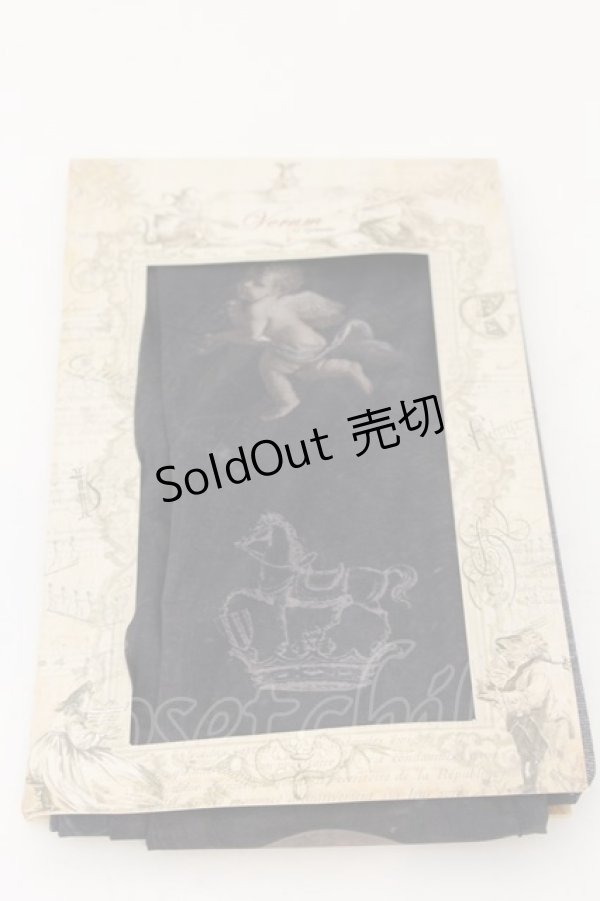 画像1: Grimoire / Verum プリントタイツ  ブラック O-26-01-09-023-GO-ZA-IG-OS (1)