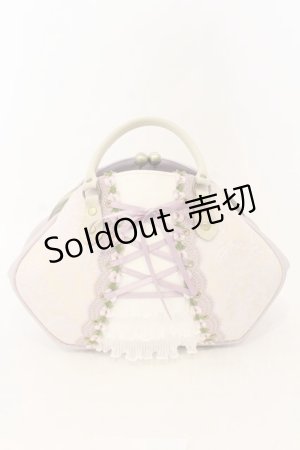 画像: limboussole / ピンクフラワージャガードのティアードコルセットバルトゥリバッグ  ピンクラベンダー O-26-01-09-003-0-BG-IG-OS