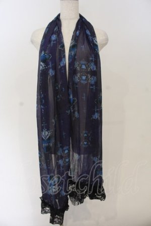 画像: h.NAOTO /UE ROSE ストール  ブルーローズ×ベースパープル O-26-01-09-027-HN-ZA-IG-ZT0111D