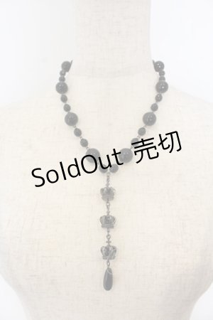 画像: BPN / 連クラウンビーズネックレス  ブラック×ガンメタ O-26-01-09-028-GO-AC-IG-OS