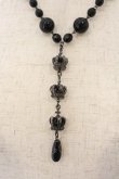 画像2: BPN / 連クラウンビーズネックレス  ブラック×ガンメタ O-26-01-09-028-GO-AC-IG-OS (2)