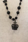 画像2: BPN / クラウンビーズネックレス  ブラック×ガンメタ O-26-01-09-029-GO-AC-IG-OS (2)