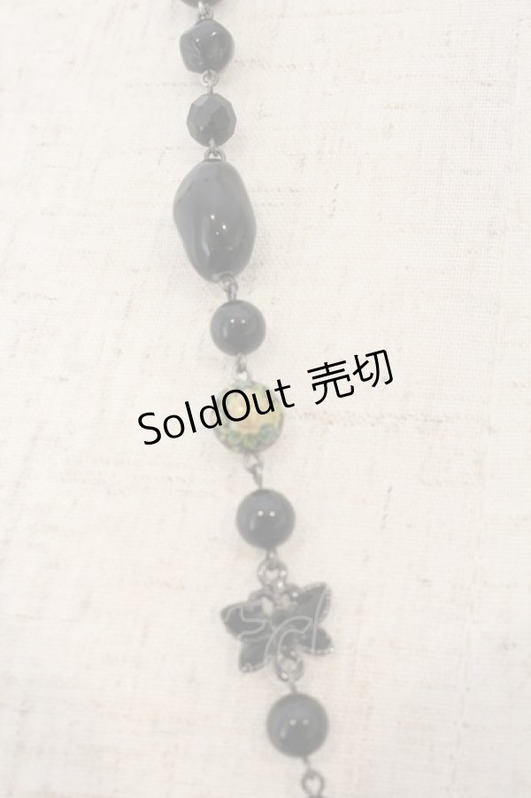 画像3: BPN / クラウンビーズネックレス  ブラック×ガンメタ O-26-01-09-029-GO-AC-IG-OS (3)