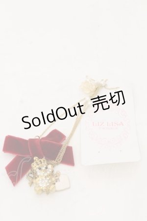 画像: LIZ LISA / リボンベアネックレス  アカ×ゴールド O-26-01-09-034-LO-AC-IG-OS