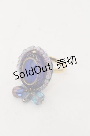 画像: CHOCOMINT DOLL / 手染めビーズリング  ブルー O-26-01-09-040-0-AC-IG-OS
