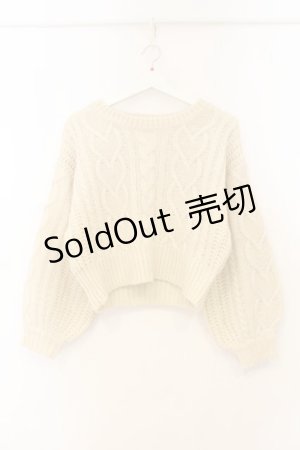 画像: F&A / バックはしごリボンケーブルニットプルオーバー  アイボリー O-26-01-10-031-LO-TO-IG-ZT551