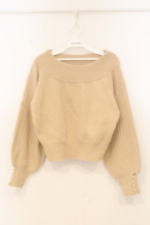 画像: an another angelus / 袖口パールアンゴラニットプルオーバー  グレー O-26-01-10-032-CA-TO-IG-ZT551