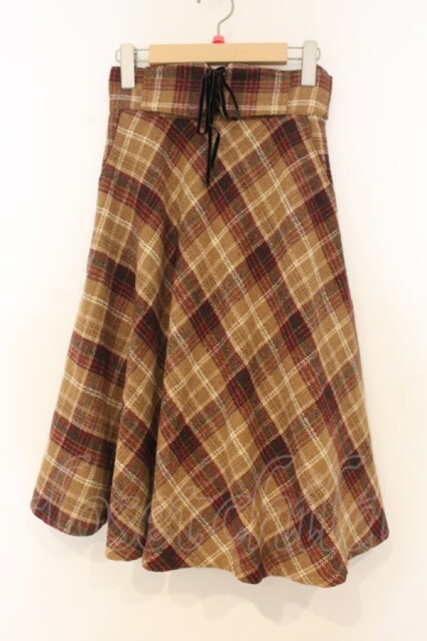 画像1: Fi.n.t / フロントレースアップブランケットスカート  ブラウン O-26-01-10-035-CA-SK-IG-OS (1)