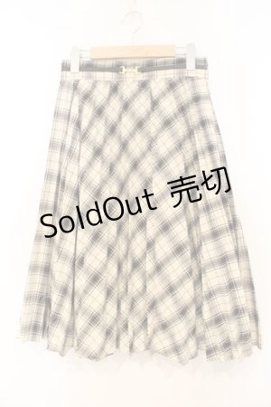 画像: Fi.n.t / ダブルビット使いチェックプリーツスカート  アイボリー O-26-01-10-036-CA-SK-IG-ZT176