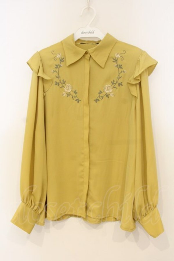 画像1: an another angelus / シュラブローズ刺繍シャツ  イエロー O-26-01-10-042-CA-BL-IG-OS (1)
