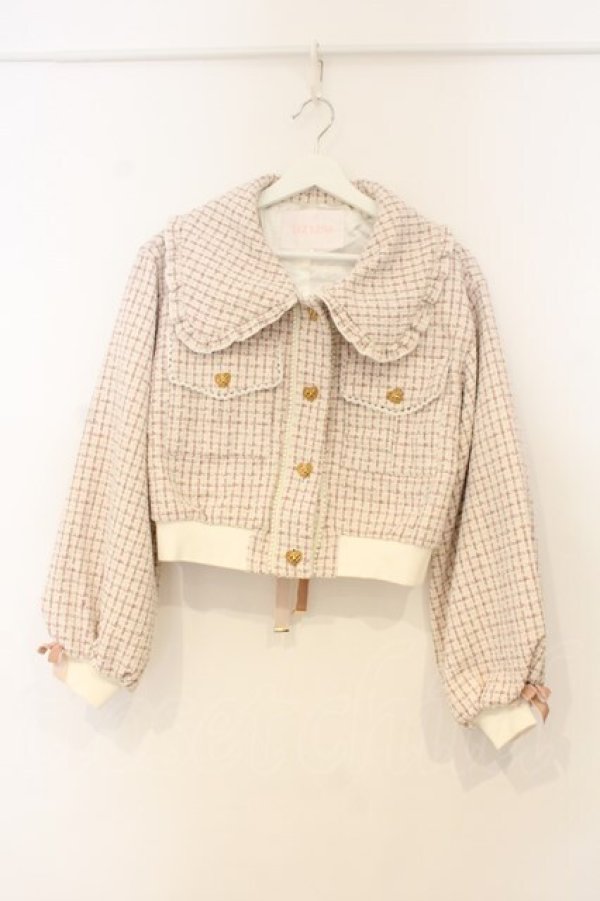 画像1: LIZ LISA / ツイードブルゾン  ピンク O-26-01-10-044-LO-JA-OW-OS (1)