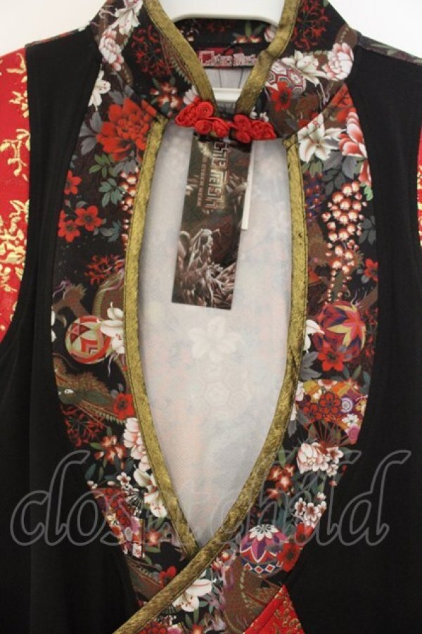 画像2: Qutie Frash / 胸開きチャイナチュニック  レッド O-26-01-10-004-QU-OP-YM-OS (2)