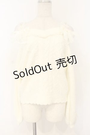 画像: LIZ LISA / ビジュストラップオフショルニット  シロ O-26-01-10-048-LO-TO-OW-OS