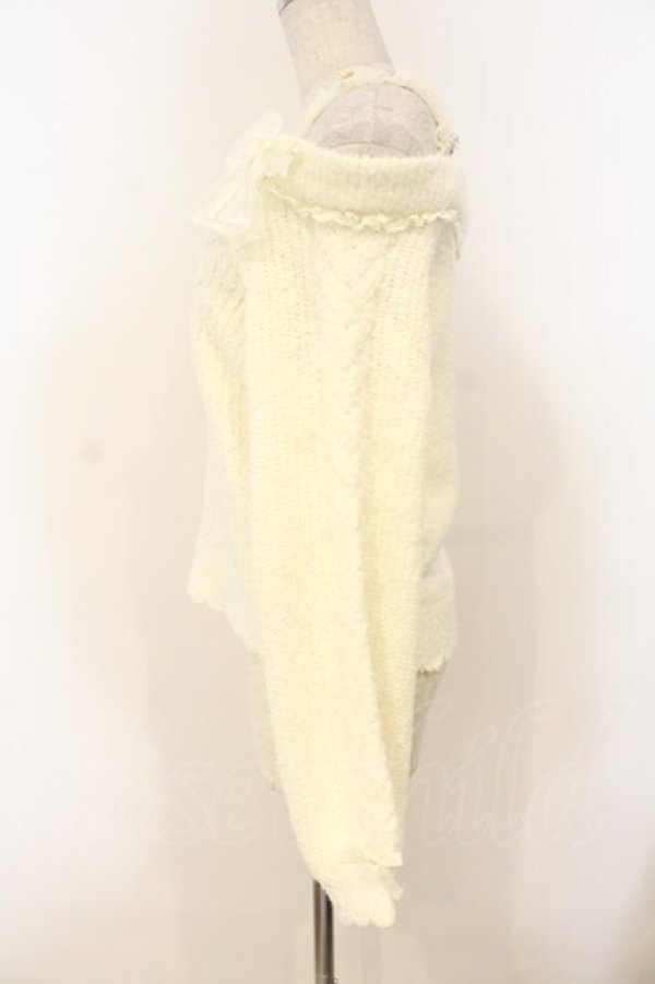 画像3: LIZ LISA / ビジュストラップオフショルニット  シロ O-26-01-10-048-LO-TO-OW-OS (3)