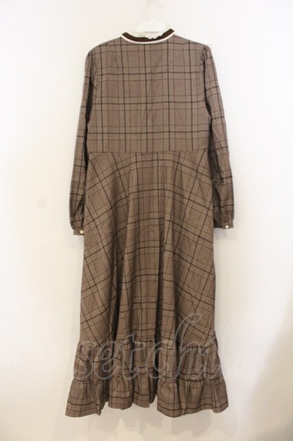 画像3: Favorite / 優雅なグレンチェックで仕立てたシスターワンピース M~L ブラウン O-26-01-10-052-LO-OP-OW-OS (3)