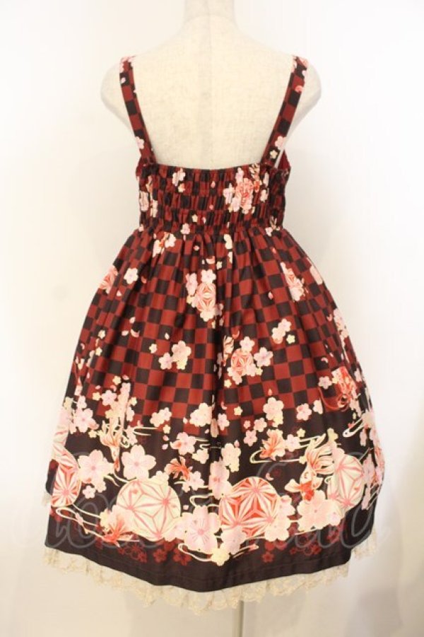 画像4: Doll Paradise / 手毬＆金魚和風プリントジャンパースカート M アカ O-26-01-10-054-LO-OP-OW-OS (4)