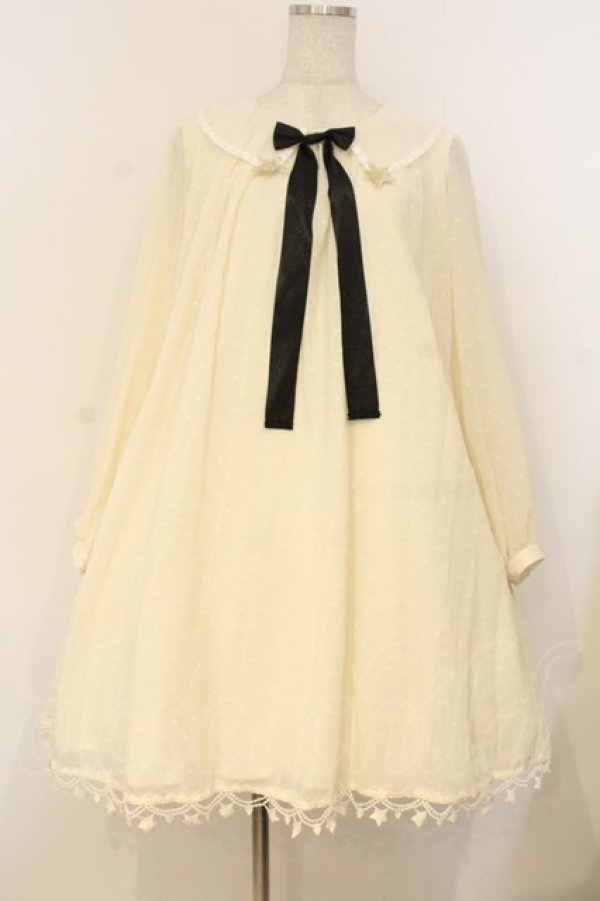 画像1: Angelic Pretty / Starry Girl長袖ワンピース  アイボリー O-26-01-10-055-AP-OP-OW-OS (1)