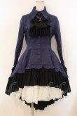 画像1: MARBLE / ゴシック調ダイヤカットタイ付きブラウス型ワンピース  ネイビー O-26-01-10-063-GO-OP-OW-OS (1)