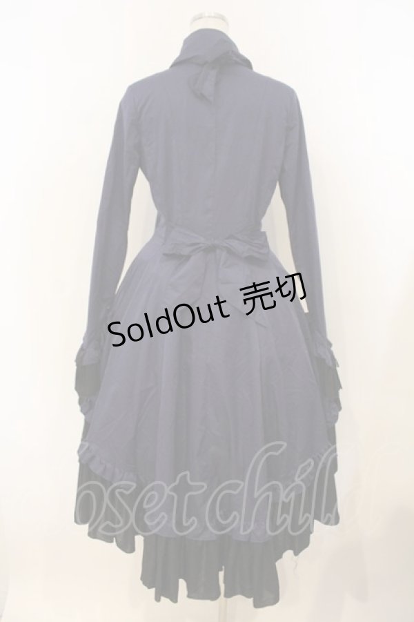 画像5: MARBLE / ゴシック調ダイヤカットタイ付きブラウス型ワンピース  ネイビー O-26-01-10-063-GO-OP-OW-OS (5)