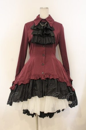 画像: MARBLE / ゴシック調ダイヤカットタイ付きブラウス型ワンピース  パープル O-26-01-10-064-GO-OP-OW-OS