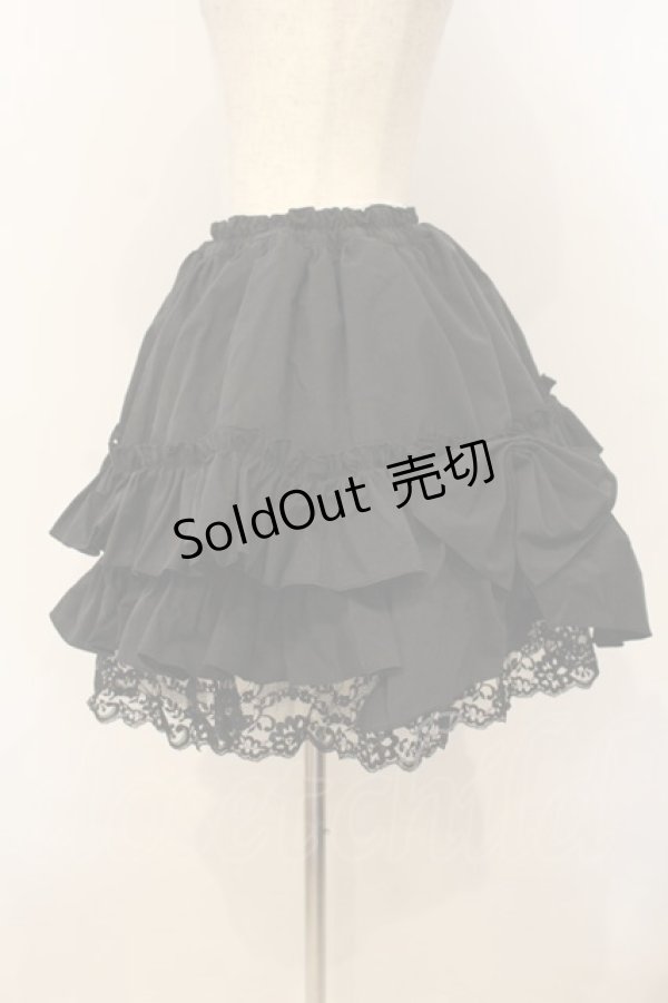 画像3: MARBLE / パニエ入り後リボン付きフリルスカート  ブラック O-26-01-10-065-GO-SK-OW-OS (3)