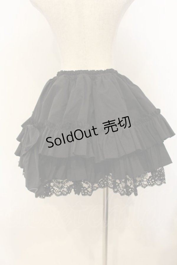 画像4: MARBLE / パニエ入り後リボン付きフリルスカート  ブラック O-26-01-10-065-GO-SK-OW-OS (4)