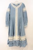 画像1: Favorite / レース配色ワンピース M~L サックス O-26-01-10-073-LO-OP-OW-OS (1)
