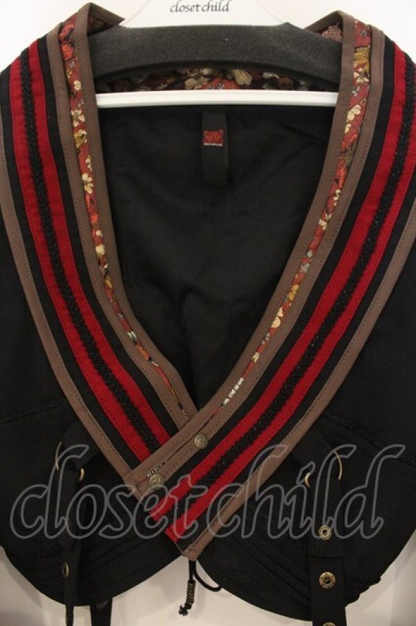 画像2: Ozz oneste / 和柄刺繍ボレロ  ブラック O-26-01-10-074-OO-TO-OW-OS (2)