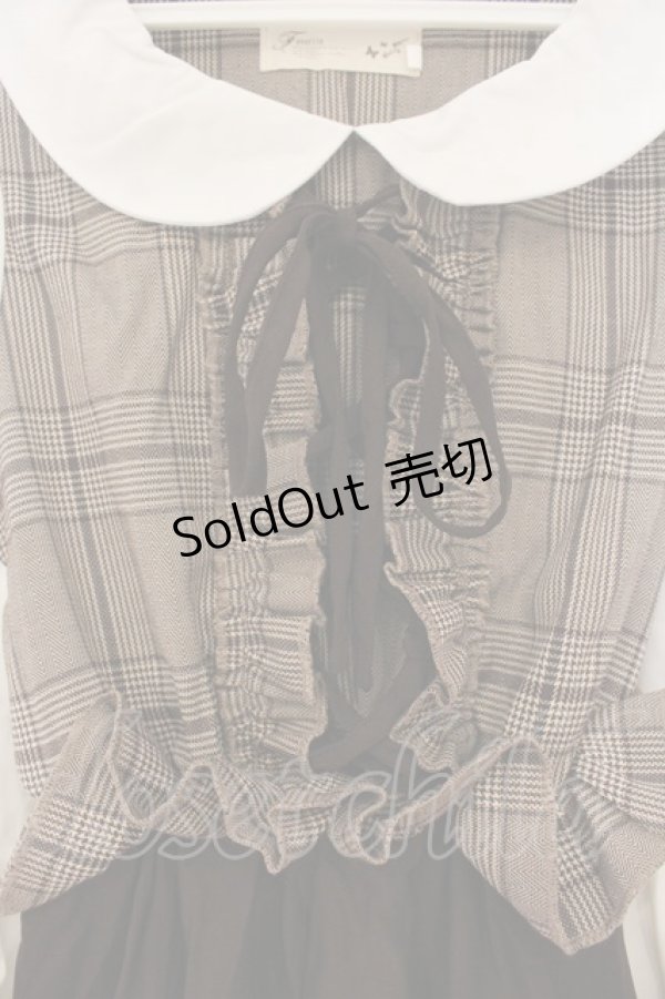 画像2: Favorite / 丸襟チェックワンピース M~L ブラウン O-26-01-10-076-LO-OP-OW-OS (2)