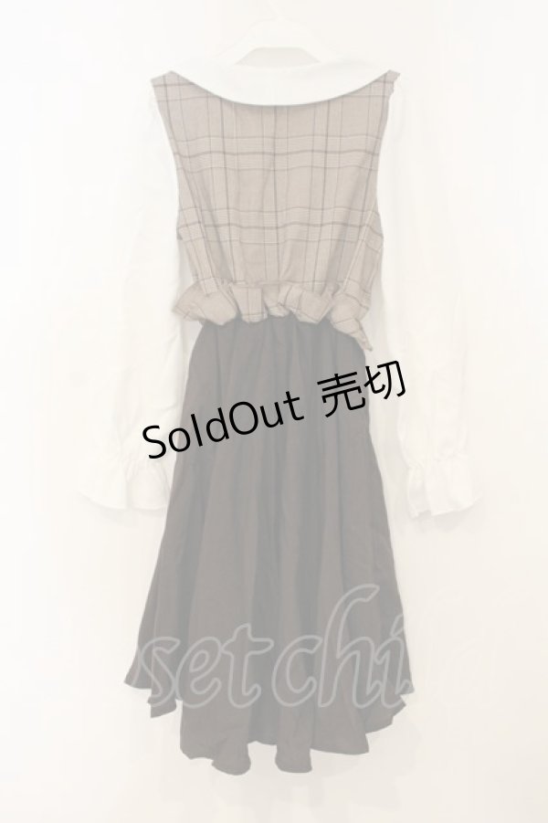 画像3: Favorite / 丸襟チェックワンピース M~L ブラウン O-26-01-10-076-LO-OP-OW-OS (3)