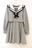 画像1: Rojita / セーラーカラービジュリボン付ワンピース  グレー O-26-01-10-078-LO-OP-OW-OS (1)